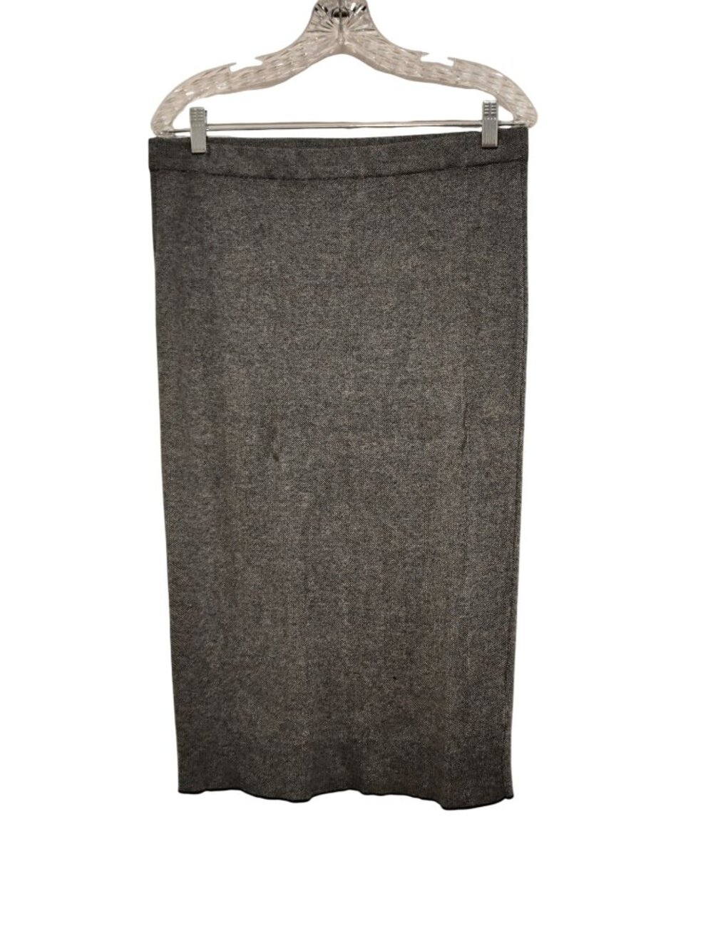 Women's Black Gray Woven Knit Pencil Skirt Size L